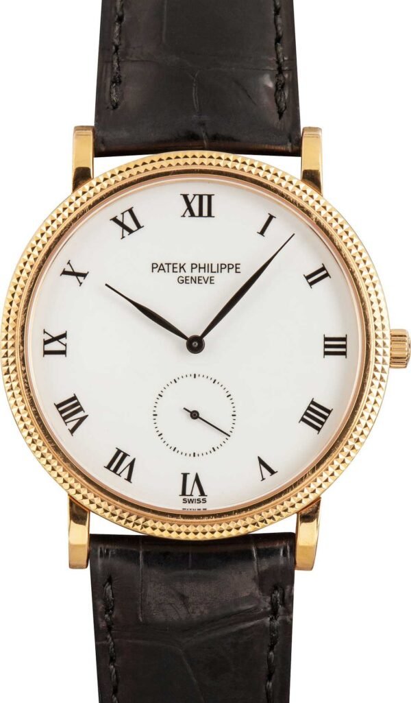 Patek Philippe Calatrava 18k Rose Gold White Roman Dial - Image 3