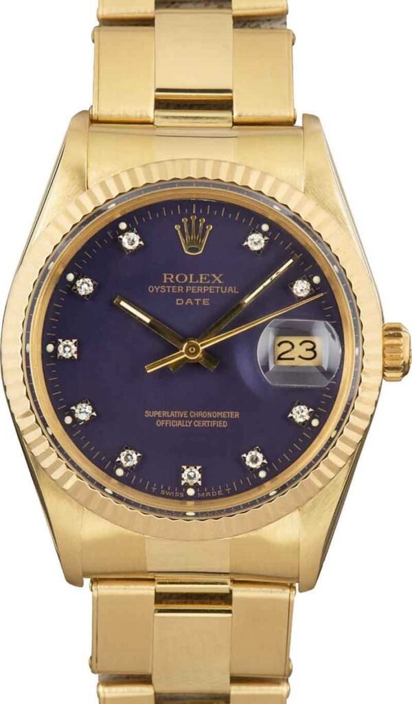 Rolex Date 15037 Blue Diamond Dial - Image 3