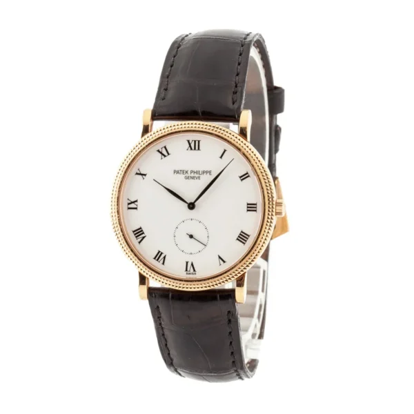 Patek Philippe Calatrava 18k Rose Gold White Roman Dial